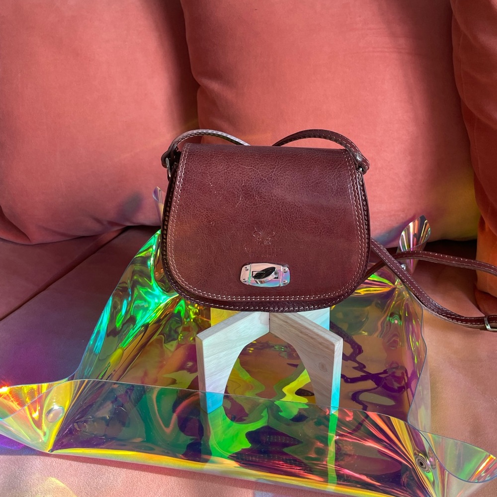 Vera Pelle Mini Italian Real Leather Cross-Body Handbag from Rome.